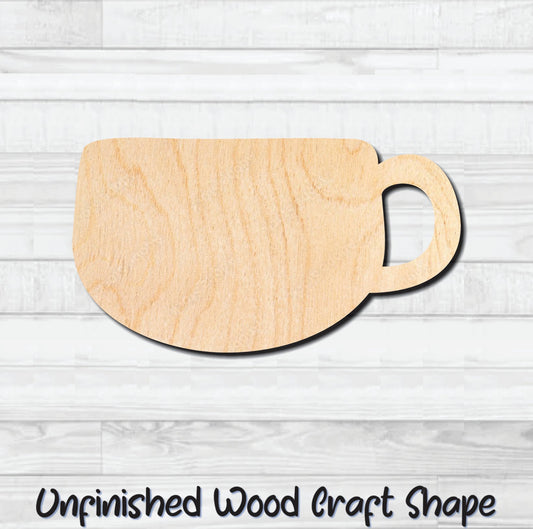 Coffee Tea Cup Mug 4 Unfinished Wood Shape Blank Laser Engraved Cut Out Woodcraft Craft Supply