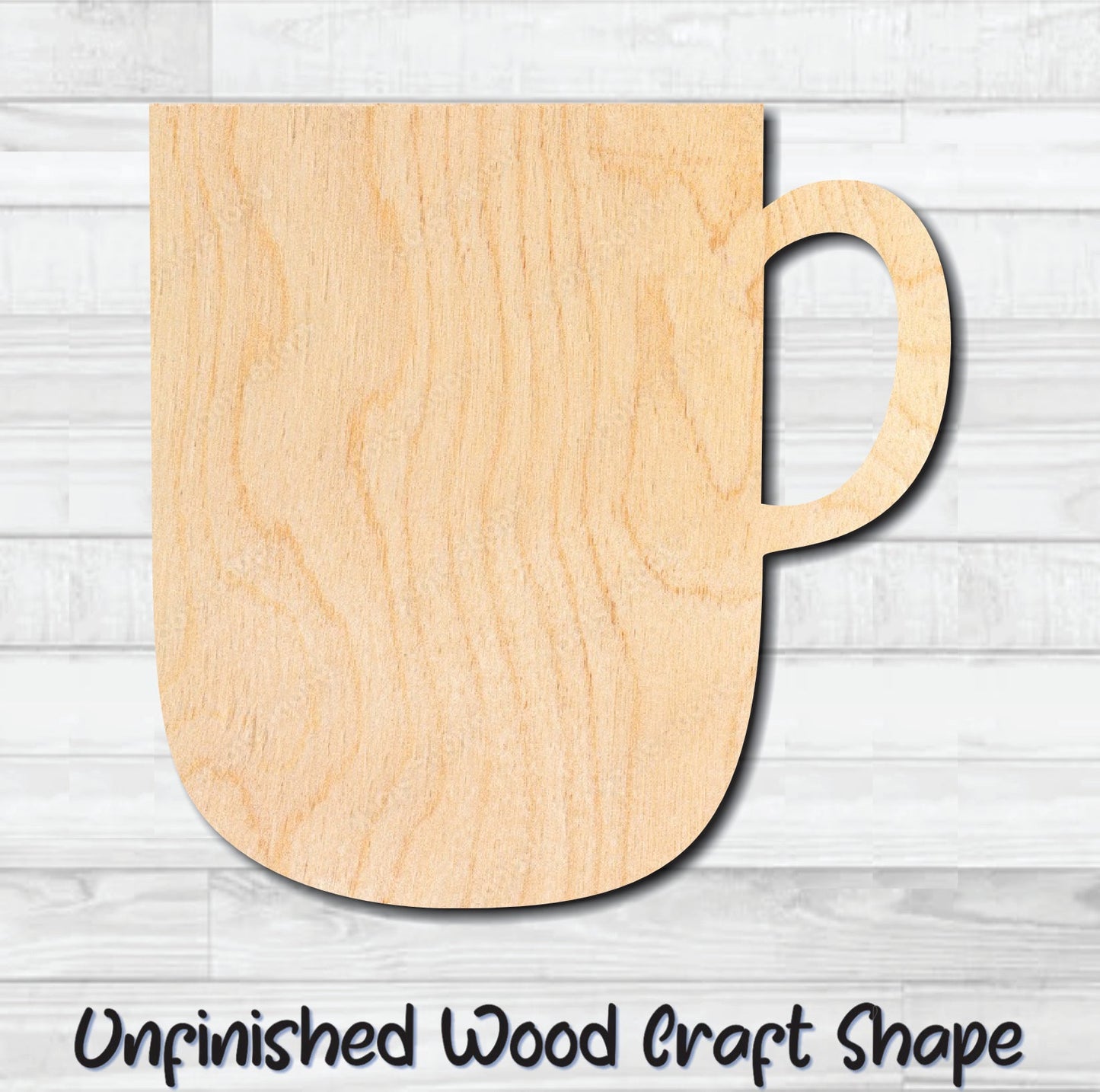 Coffee Tea Cup Mug 5 Unfinished Wood Shape Blank Laser Engraved Cut Out Woodcraft Craft Supply