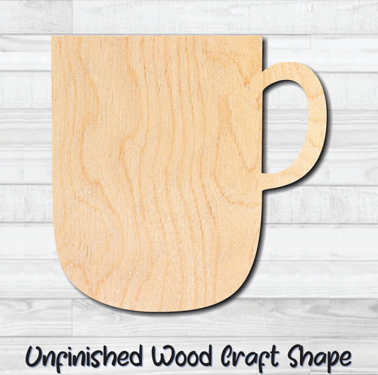 Coffee Tea Cup Mug 5 Unfinished Wood Shape Blank Laser Engraved Cut Out Woodcraft Craft Supply