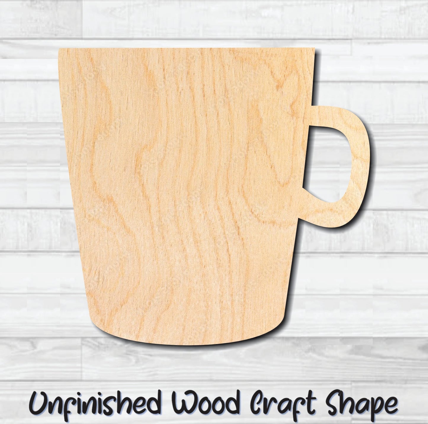 Coffee Tea Cup Mug 6 Unfinished Wood Shape Blank Laser Engraved Cut Out Woodcraft Craft Supply