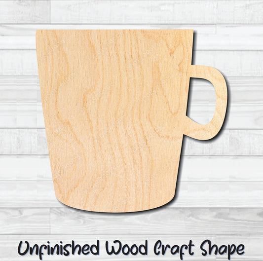 Coffee Tea Cup Mug 6 Unfinished Wood Shape Blank Laser Engraved Cut Out Woodcraft Craft Supply