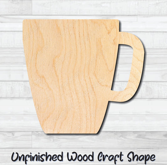 Coffee Tea Cup Mug 9 Unfinished Wood Shape Blank Laser Engraved Cut Out Woodcraft Craft Supply