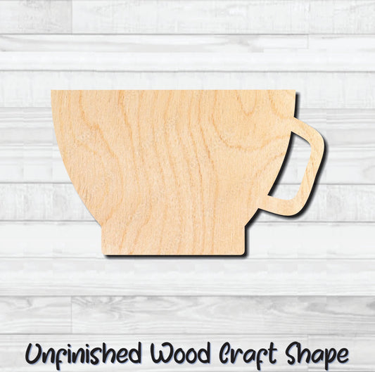 Coffee Tea Cup Mug 10 Unfinished Wood Shape Blank Laser Engraved Cut Out Woodcraft Craft Supply