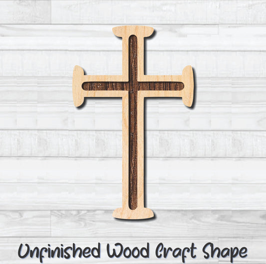 Cross Christian Religion 1 Unfinished Wood Shape Blank Laser Engraved Cutout Woodcraft Craft Supply
