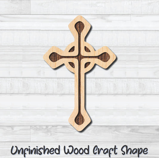 Cross Christian Religion 6 Unfinished Wood Shape Blank Laser Engraved Cutout Woodcraft Craft Supply