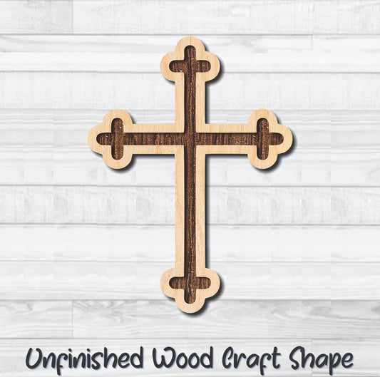 Cross Christian Religion 9 Unfinished Wood Shape Blank Laser Engraved Cutout Woodcraft Craft Supply
