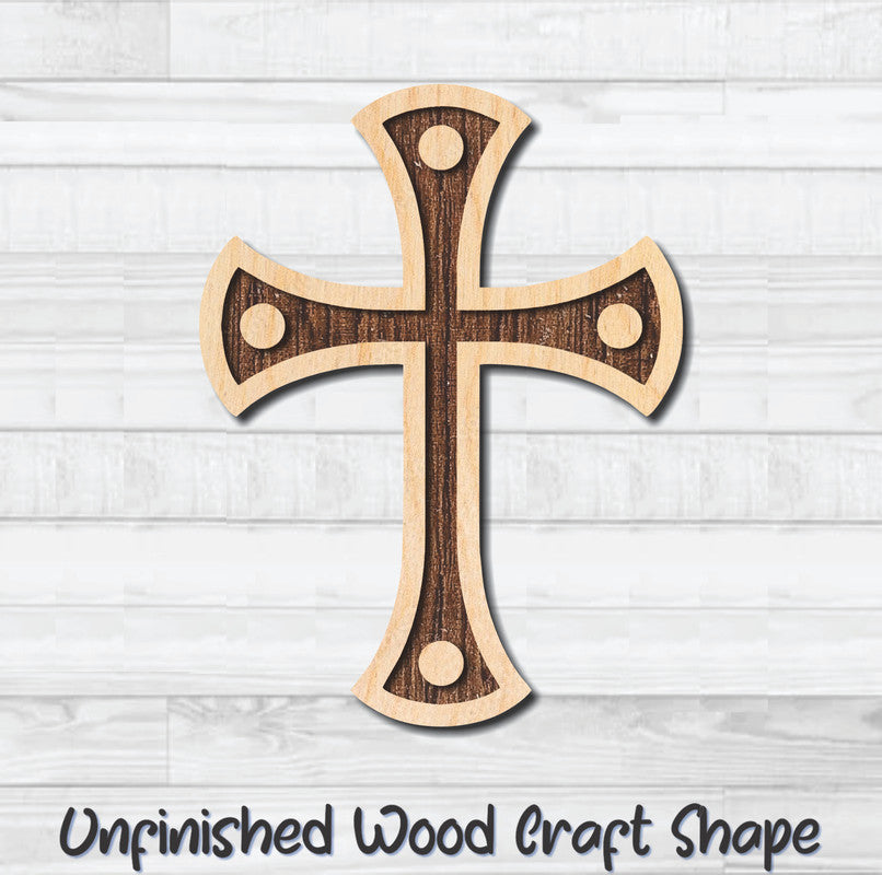 Cross Christian Religion 11 Unfinished Wood Shape Blank Laser Engraved Cutout Woodcraft Craft Supply