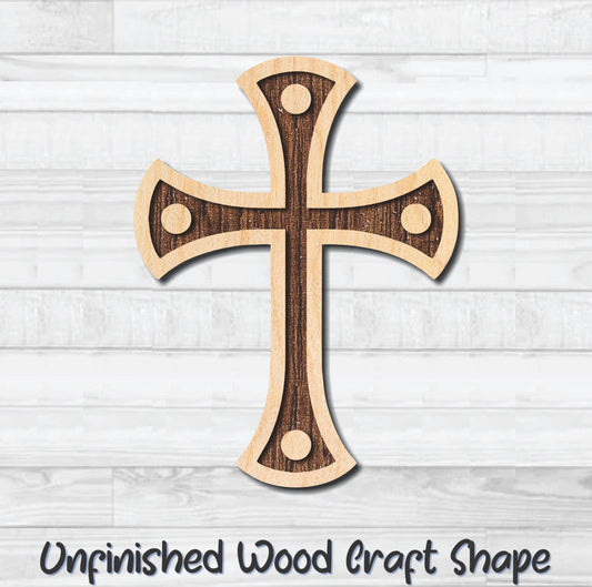 Cross Christian Religion 11 Unfinished Wood Shape Blank Laser Engraved Cutout Woodcraft Craft Supply