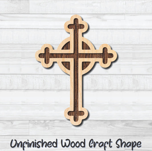 Cross Christian Religion 13 Unfinished Wood Shape Blank Laser Engraved Cutout Woodcraft Craft Supply