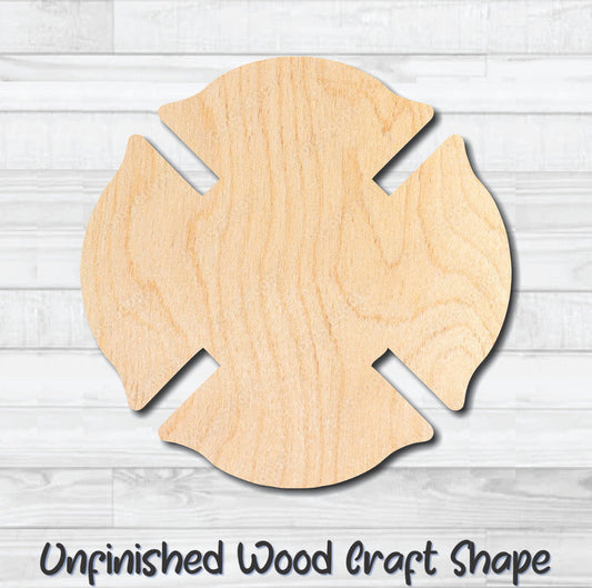 Maltese Cross 2 Firefighter Unfinished Wood Shape Blank Laser Engraved Cutout Woodcraft Craft Supply