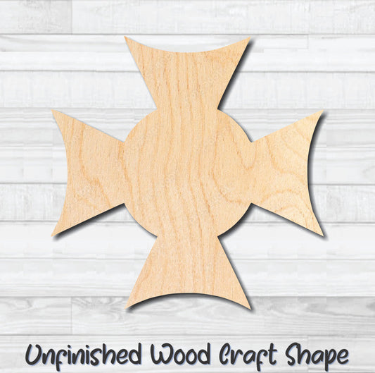 Maltese Cross 3 Firefighter Unfinished Wood Shape Blank Laser Engraved Cutout Woodcraft Craft Supply