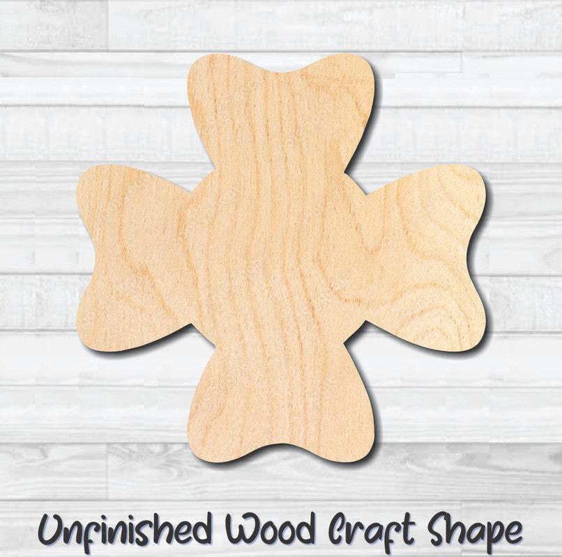 Maltese Cross 4 Firefighter Unfinished Wood Shape Blank Laser Engraved Cutout Woodcraft Craft Supply