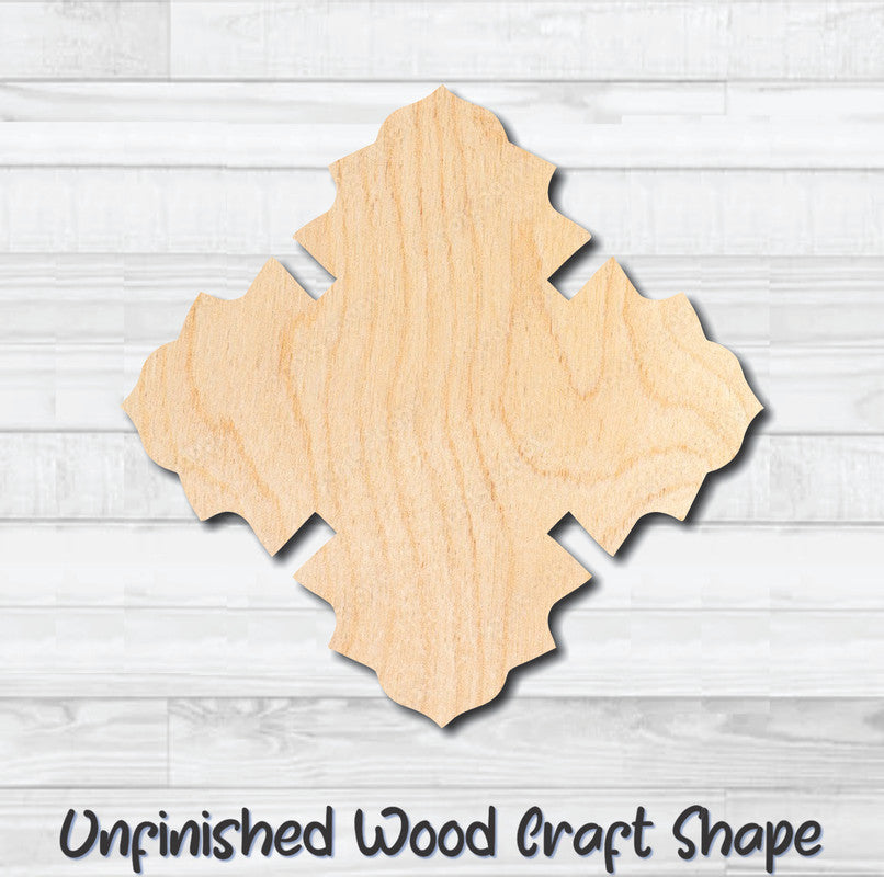 Maltese Cross 6 Firefighter Unfinished Wood Shape Blank Laser Engraved Cutout Woodcraft Craft Supply