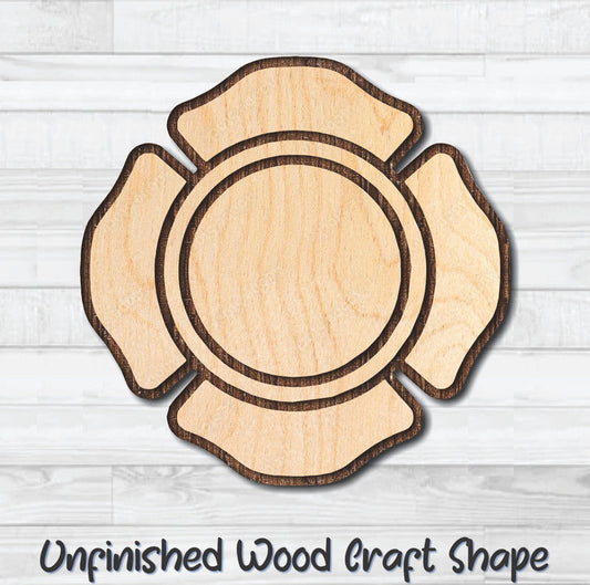 Maltese Cross 10 Firefighter Unfinished Wood Shape Blank Laser Engraved Cutout Woodcraft Craft Supply