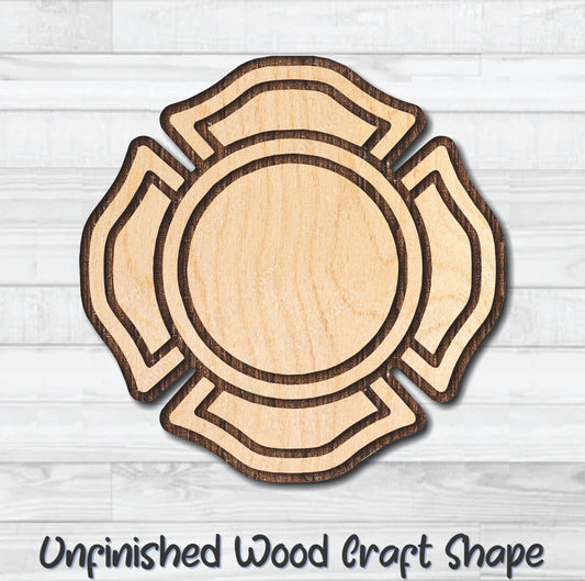 Maltese Cross 11 Firefighter Unfinished Wood Shape Blank Laser Engraved Cutout Woodcraft Craft Supply