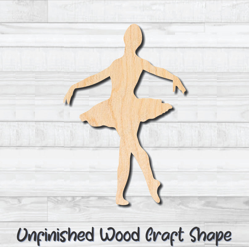Ballet Dancer 1 Unfinished Wood Shape Blank Laser Engraved Cutout Woodcraft Craft Supply