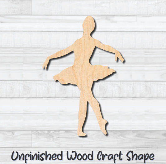 Ballet Dancer 1 Unfinished Wood Shape Blank Laser Engraved Cutout Woodcraft Craft Supply