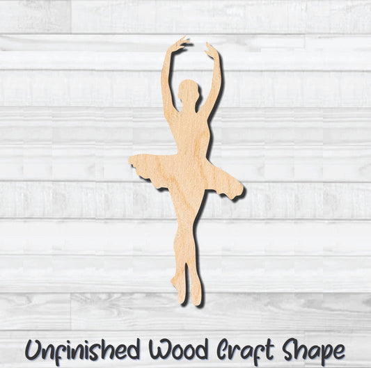 Ballet Dancer 2 Unfinished Wood Shape Blank Laser Engraved Cutout Woodcraft Craft Supply