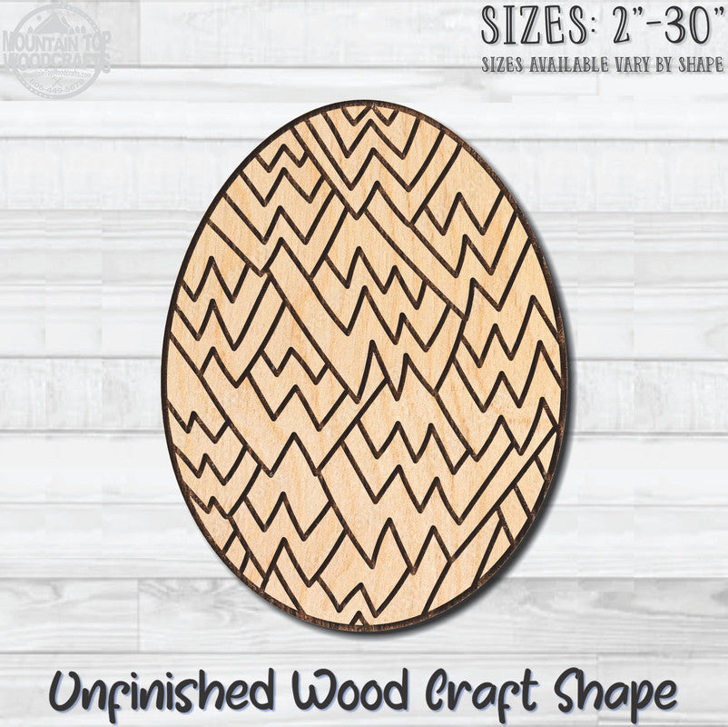 Coloring Easter Egg 1 Unfinished Wood Shape Blank Laser Engraved Cutout Woodcraft Craft Supply