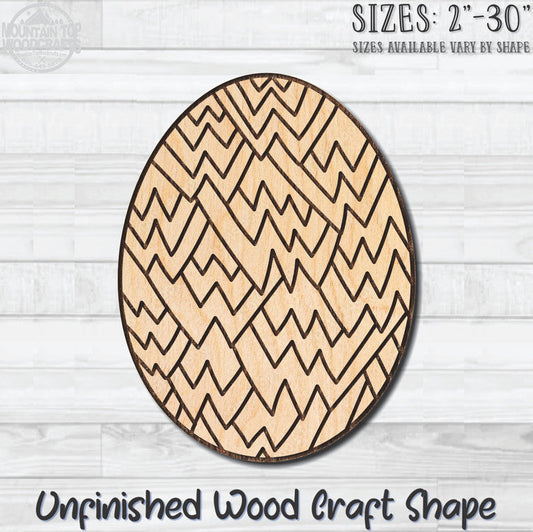 Coloring Easter Egg 1 Unfinished Wood Shape Blank Laser Engraved Cutout Woodcraft Craft Supply