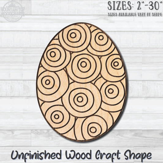 Coloring Easter Egg 2 Unfinished Wood Shape Blank Laser Engraved Cutout Woodcraft Craft Supply