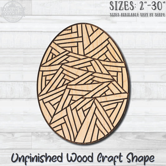 Coloring Easter Egg 3 Unfinished Wood Shape Blank Laser Engraved Cutout Woodcraft Craft Supply