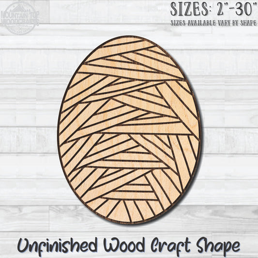 Coloring Easter Egg 4 Unfinished Wood Shape Blank Laser Engraved Cutout Woodcraft Craft Supply