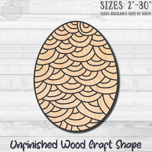 Coloring Easter Egg 8 Unfinished Wood Shape Blank Laser Engraved Cutout Woodcraft Craft Supply