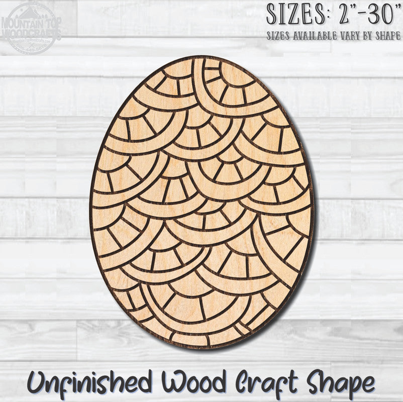 Coloring Easter Egg 9 Unfinished Wood Shape Blank Laser Engraved Cutout Woodcraft Craft Supply