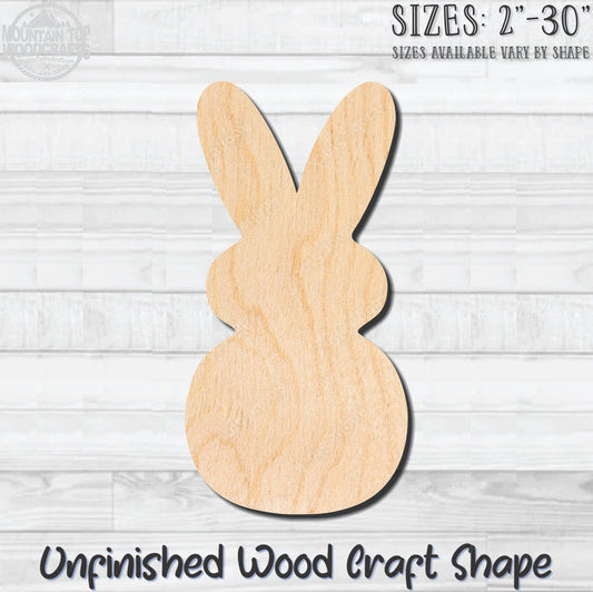 Easter Peep Bunny Unfinished Wood Shape Blank Laser Engraved Cutout Woodcraft Craft Supply