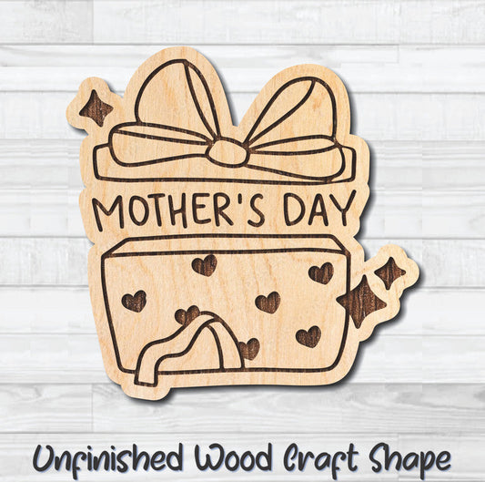 Mother's Day Present Unfinished Wood Shape Blank Laser Engraved Cutout Woodcraft Craft Supply