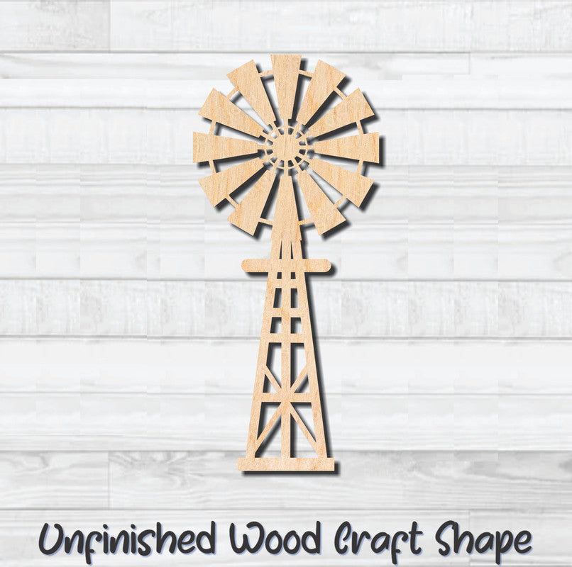 Windmill Farm Unfinished Wood Shape Blank Laser Engraved Cutout Woodcraft Craft Supply
