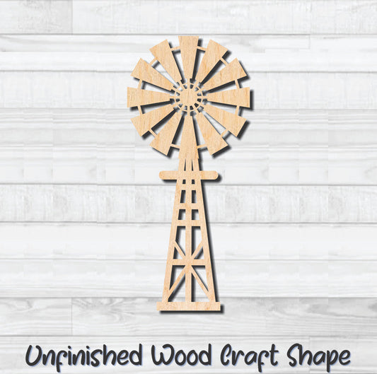 Windmill Farm Unfinished Wood Shape Blank Laser Engraved Cutout Woodcraft Craft Supply