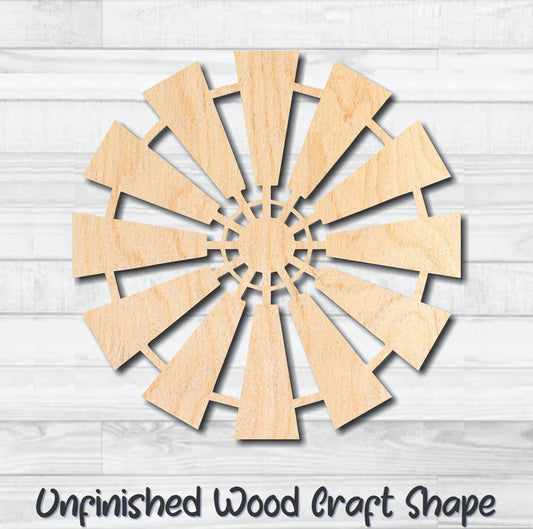 Windmill Fan Farm Unfinished Wood Shape Blank Laser Engraved Cutout Woodcraft Craft Supply