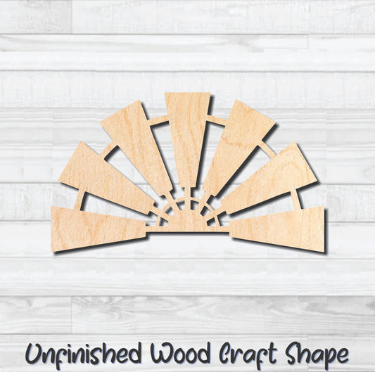 Windmill Half Fan Farm Unfinished Wood Shape Blank Laser Engraved Cutout Woodcraft Craft Supply