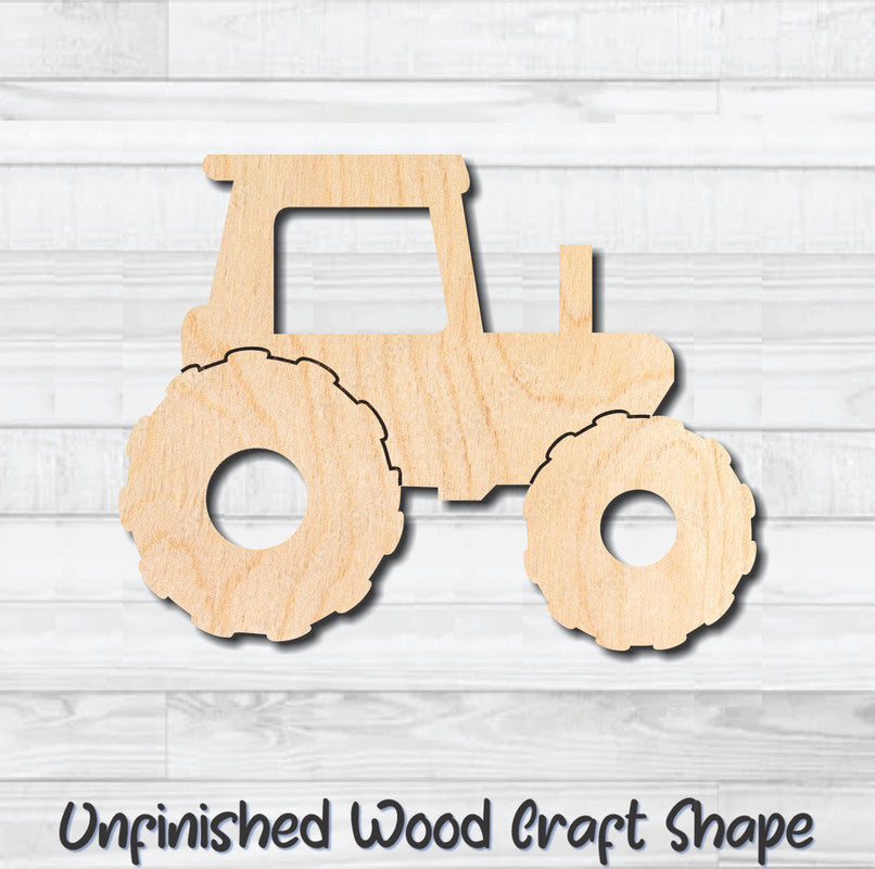 Tractor 6 Farm Unfinished Wood Shape Blank Laser Engraved Cutout Woodcraft Craft Supply