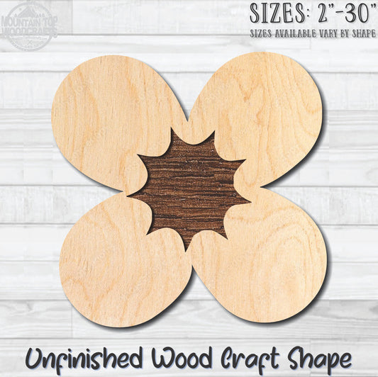 Daisy Flower 2 Unfinished Wood Shape Blank Laser Engraved Cutout Woodcraft Craft Supply