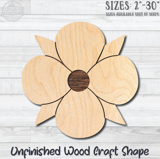 Daisy Flower 3 Unfinished Wood Shape Blank Laser Engraved Cutout Woodcraft Craft Supply