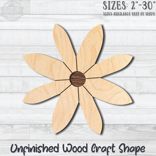 Daisy Flower 6 Unfinished Wood Shape Blank Laser Engraved Cutout Woodcraft Craft Supply