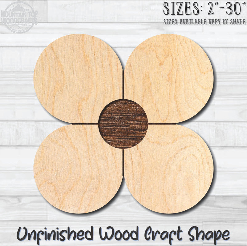Daisy Flower 7 Unfinished Wood Shape Blank Laser Engraved Cutout Woodcraft Craft Supply