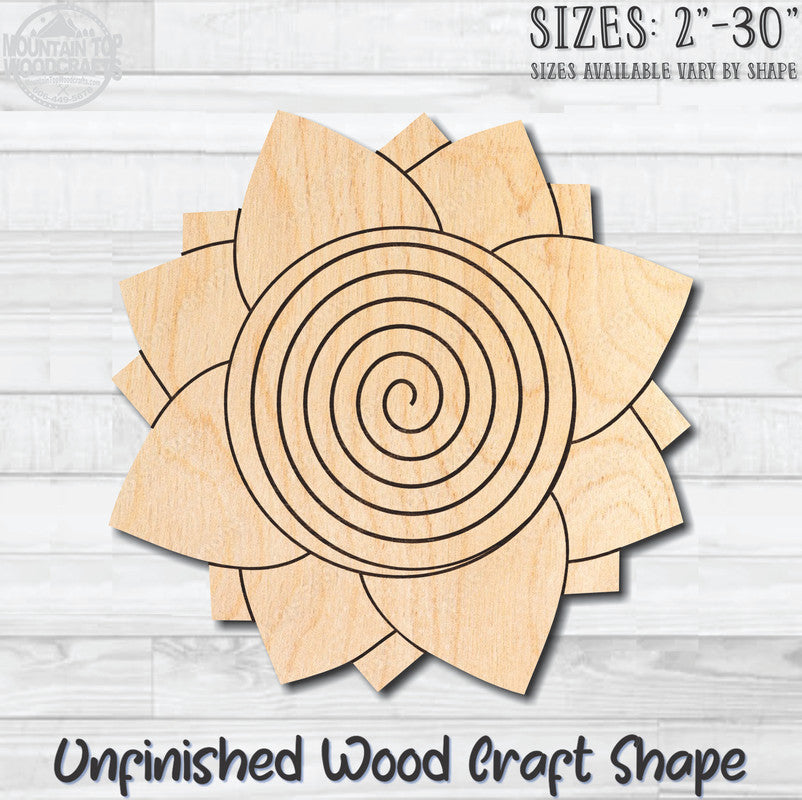 Daisy Flower 12 Unfinished Wood Shape Blank Laser Engraved Cutout Woodcraft Craft Supply