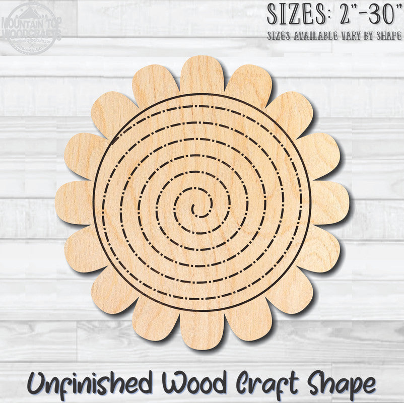 Daisy Flower 14 Unfinished Wood Shape Blank Laser Engraved Cutout Woodcraft Craft Supply