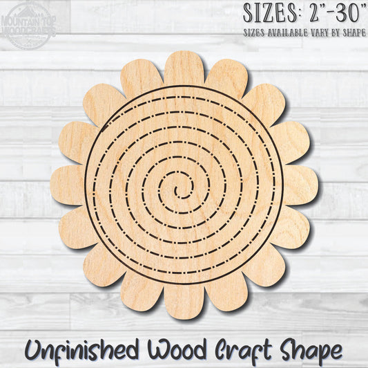 Daisy Flower 14 Unfinished Wood Shape Blank Laser Engraved Cutout Woodcraft Craft Supply