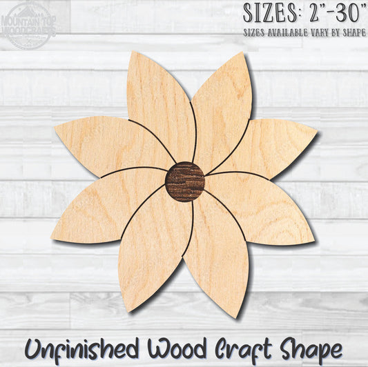 Daisy Flower 15 Unfinished Wood Shape Blank Laser Engraved Cutout Woodcraft Craft Supply