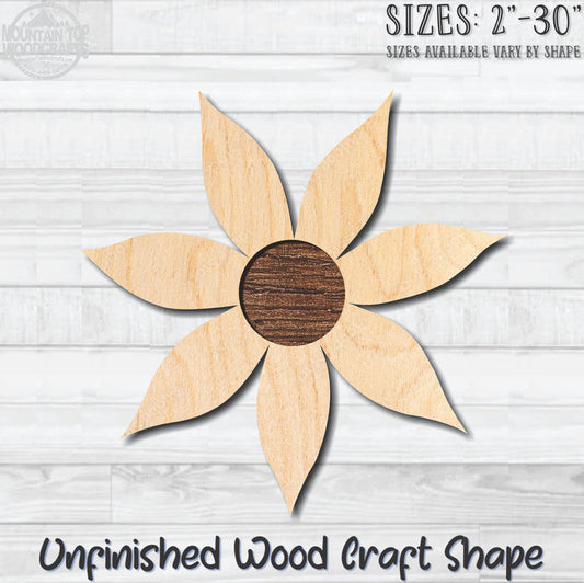 Daisy Flower 16 Unfinished Wood Shape Blank Laser Engraved Cutout Woodcraft Craft Supply
