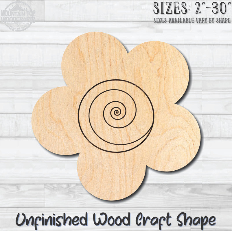 Daisy Flower 17 Unfinished Wood Shape Blank Laser Engraved Cutout Woodcraft Craft Supply
