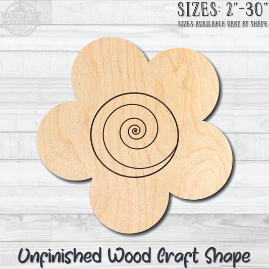 Daisy Flower 17 Unfinished Wood Shape Blank Laser Engraved Cutout Woodcraft Craft Supply