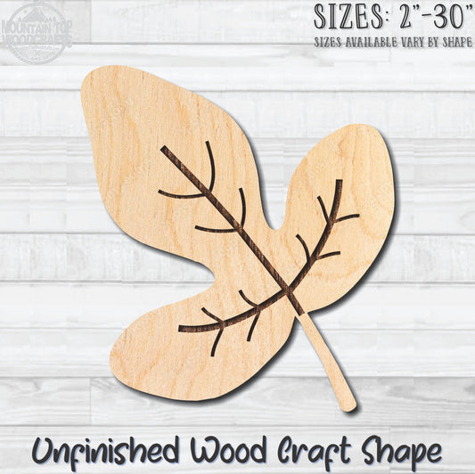 Autumn Leaf 1 Fall Unfinished Wood Shape Blank Laser Engraved Cutout Woodcraft Craft Supply