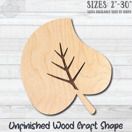 Autumn Leaf 8 Fall Unfinished Wood Shape Blank Laser Engraved Cutout Woodcraft Craft Supply