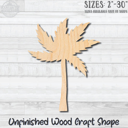 Palm Tree 1 Unfinished Wood Shape Blank Laser Engraved Cutout Woodcraft Craft Supply